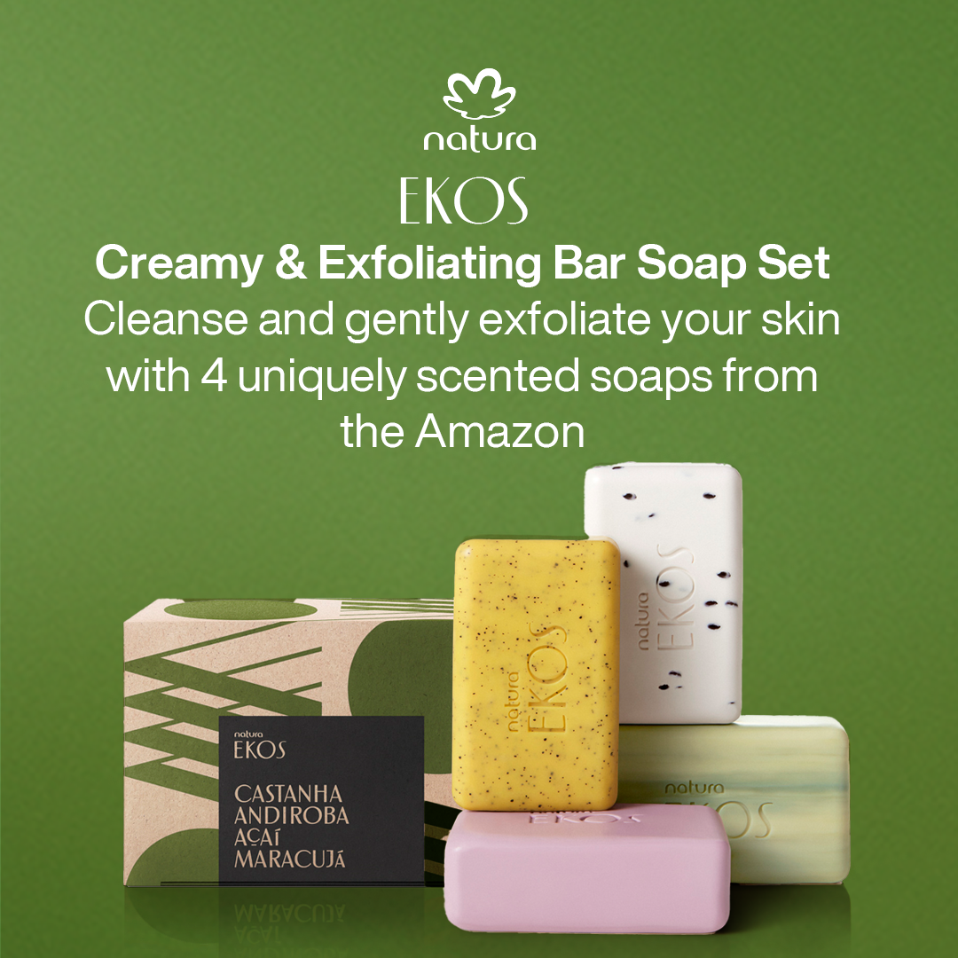 Ekos Creamy & Exfoliating Bar Soap Set 4x100g